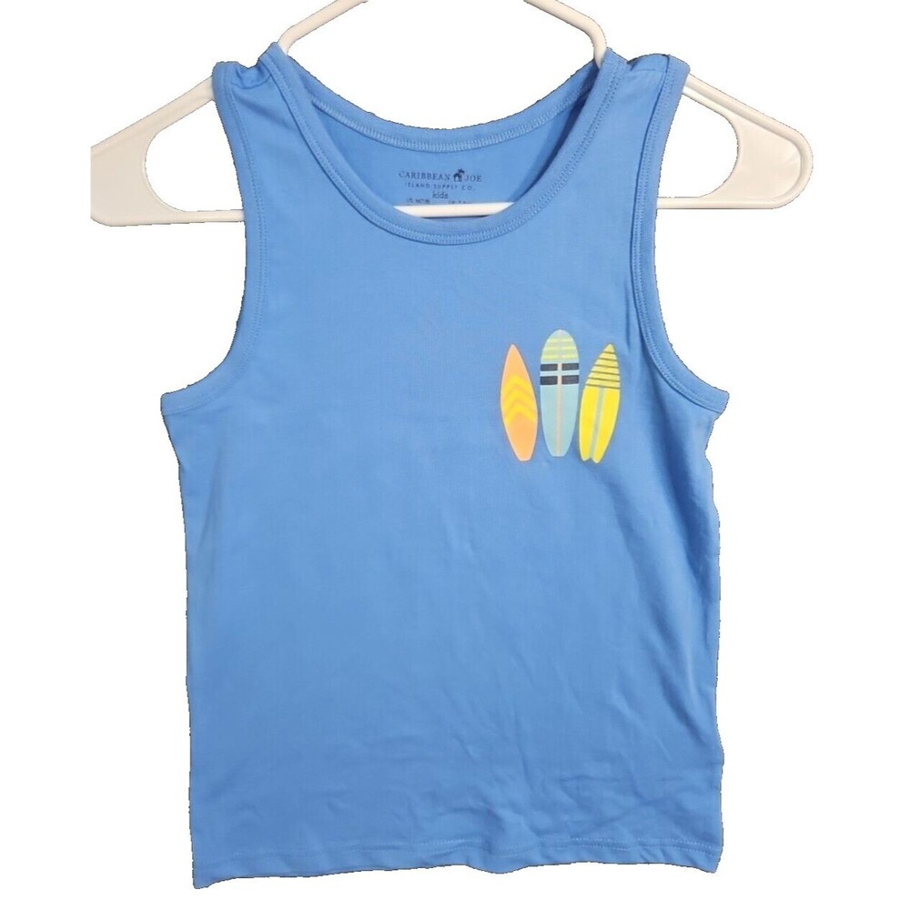 Caribbean Joe's Blue Boy's 7-8 Surf Board Tank Top NWOT